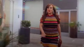 Gucci Stripe Knit Dress worn by Jennifer Tilly as seen in The Real Housewives of Beverly Hills (S15E07)