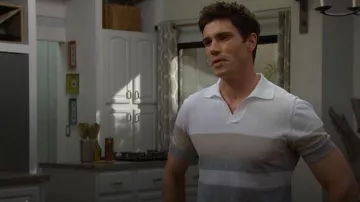 Peserico Color Block Polo Shirt worn by Dr. John Finnegan (Tanner Novlan) as seen in The Bold and the Beautiful on January 23, 2026