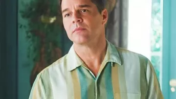Ricky Martin Palm Royale S02 Multicolor Striped Shirt worn by Robert (Ricky Martin) in Palm Royale (S01)