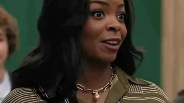 Abbott Elementary S5 Janelle James Brown Twill Shirt worn by Ava Coleman (Janelle James) in Abbott Elementary (S05)