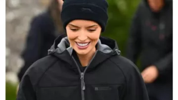 The Traitors US S04 Maura Higgins Black Hooded Jacket worn by (Maura Higgins) in The Traitors (S04)