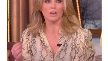 The View 2026 Sara Haines Snakeskin Print Top worn by Self - Co-Host (Sara Haines) in The View