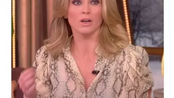 The View 2026 Sara Haines Snakeskin Print Top worn by Self - Co-Host (Sara Haines) in The View