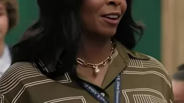 Abbott Elementary S05 Janelle James Brown Twill Shirt worn by Ava Coleman (Janelle James) in Abbott Elementary (S05)