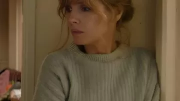 Under Salt Marsh S01 Kelly Reilly Grey Sweater worn by Jackie Ellis (Kelly Reilly) in Under Salt Marsh (S01)