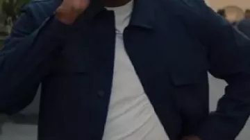 Blue Jacket worn by Yahya Abdul-Mateen II in Wonder Man - Official Trailer #2 (2026) Yahya Abdul-Mateen II, Ben Kingsley, Demetrius Grosse