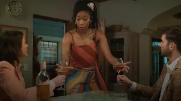La Double J Slip-around Silk Maxi Dress worn by Gaby (Jessica Williams) as seen in Shrinking (S03E01)