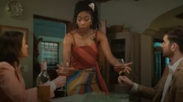 La Double J Slip-around Silk Maxi Dress worn by Gaby (Jessica Williams) as seen in Shrinking (S03E01)