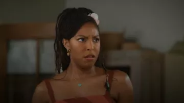 Sydney Lane Gold Enamel HEart Necklace worn by Gaby (Jessica Williams) as seen in Shrinking (S03E01)