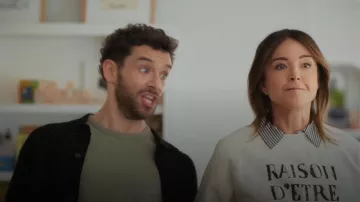 NN07 Thor Gradient Cardigan Sweater worn by Brian (Michael Urie) as seen in Shrinking (S03E01)