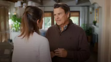 Polo Ralph Lauren Quilted Double-Knit Pullover worn by Derek (Ted McGinley) as seen in Shrinking (S03E01)