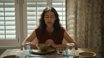 Mango Ruched Blouse worn by Casey (Liv Lindell) as seen in It's Not Like That (S01E02)