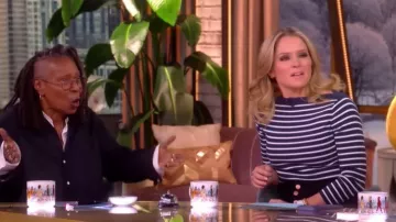 Michael Kors Collection Striped Boatneck Sweater worn by Sara Haines as seen in The View on January 30, 2026