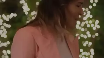 Shrinking S03 Christa Miller Pink Corduroy Blazer worn by Liz (Christa Miller) in Shrinking (S02)