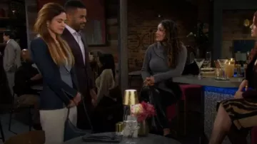 Melie Bianco Willow Slate Recycled Vegan Shoulder Bag worn by Victoria Newman ( Amelia Heinle) as seen in The Young and the Restless on January 22, 2026