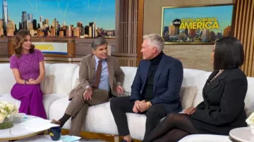 Alexander Wang Asymmetric Blazer Dress worn by Garcelle Beauvais as seen in Good Morning America on  January 30, 2026