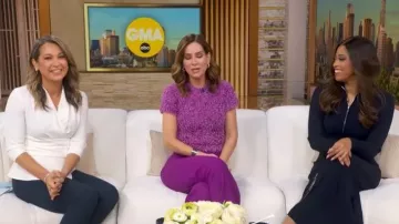 Modern Citizen Janne Ribbed Two-Way Zip Sweater Dress worn by Morgan Norwood as seen in Good Morning America on January 30, 2026