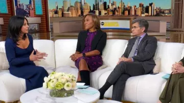 Adam Lippes Sweetheart Knit Midi Dress worn by Tara Narula as seen in Good Morning America on  February 2, 2026