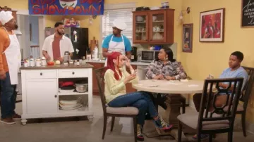 Cape Robbin Nell Glitter Chunky High Heel Platform Lace Up Bboot Mermaid worn by Denise (Tami Roman) as seen in The Ms. Pat Show (S05E05)