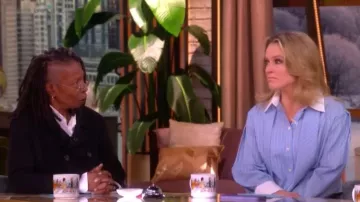 Tresse Cropped Shirt with Tie worn by Sara Haines as seen in The View on February 2, 2026