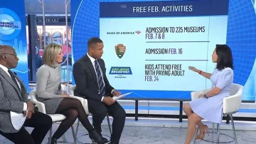 DKNY Faux-Leather-Trim Mini Tweed Skirt worn by Dylan Dreyer as seen in Today on February 2, 2026