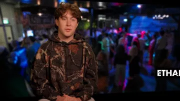 Hollister Co. Camo Hoodie worn by Ethan Maynard as seen in Canada Shore (S01E02)