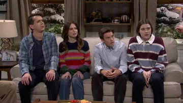 Velvet by Graham & Spencer Kacey Striped Cashmere Sweater worn by Sarah Sherman as seen in Saturday Night Live (S51E12)
