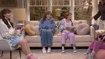 J Crew Bow Embroidered Slim Wide Leg Jean worn by Jane Wickline as seen in Saturday Night Live (S51E12)