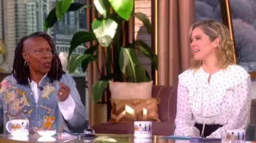 Veronica Beard Gomez Ruffle Print Shirt worn by Sara Haines as seen in The View on February 3, 2026