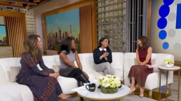 Moon River Ribbed Sweater Dress worn by Hanna Battah as seen in Good Morning America on February 3, 2026