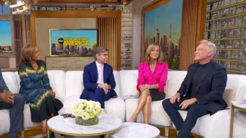 Altuzarra Lucie Tie-Dye Shirtdress worn by Robin Roberts as seen in Good Morning America on  February 3, 2026