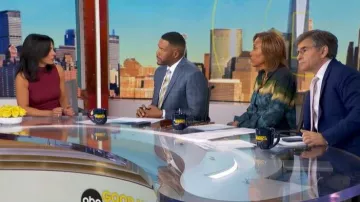 Moon River Ribbed Sweater Dress worn by Tara Narula as seen in Good Morning America on February 3, 2026