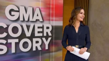 Scanlan Theodore Pleat Lace Ls Shirt worn by Rebecca Jarvis as seen in Good Morning America on February 3, 2026