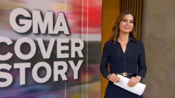 Scanlan Theodore Pleat Lace Skirt worn by Rebecca Jarvis as seen in Good Morning America on  February 3, 2026