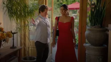 Reformation Petites Bryson Dress worn by Emily Price (Vella Lovell) as seen in Animal Control (S04E03)