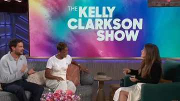 Jean Paul Gaultier Off-White Lace-Up Trousers worn by Kiki Palmer as seen in The Kelly Clarkson Show on February 3, 2026