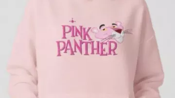 Pink Panther Printed Oversized Pullover Hoodie