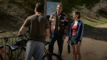 Nike Drifit Tempo Running Shorts Black and Turquoise worn by Alice (Lukita Maxwell) as seen in Shrinking(S03E02)