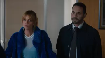 Theory River Jacket in Neoteric Twill in Dark Navy worn by Adam Karadec (Daniel Sunjata) as seen in High Potential (S02E12)