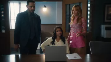 Lisa Maree Sierra Leather Shorts Pink worn by Morgan Gillory (Kaitlin Olson) as seen in High Potential (S02E12)