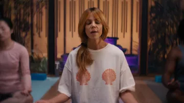 Free People Shell Oversize Cotton Graphic T Shirt worn by Morgan Gillory (Kaitlin Olson) as seen in High Potential (S02E12)