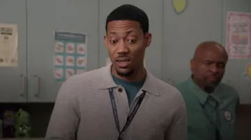 Truth Collared Button Front Cardigan worn by Gregory Eddie (Tyler James Williams) as seen in Abbott Elementary (S05E13)