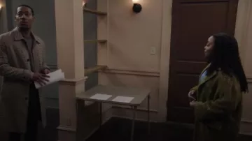 Zara Jacquard Coat Limited Edition worn by Janine Teagues (Quinta Brunson) as seen in Abbott Elementary (S05E13)