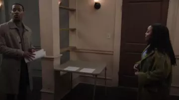 Zara Jacquard Coat Limited Edition worn by Janine Teagues (Quinta Brunson) as seen in Abbott Elementary (S05E13)