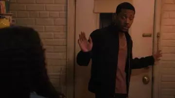 Reiss Ascend Technical Zip Through Overshirt worn by Gregory Eddie (Tyler James Williams) as seen in Abbott Elementary (S05E13)