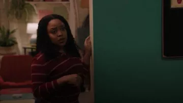 Vince Striped Pique Polo worn by Janine Teagues (Quinta Brunson) as seen in Abbott Elementary (S05E13)