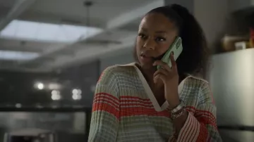 Ramy Brook Azaria Striped Top worn by Izzy Letts (Jazz Raycole) as seen in The Lincoln Lawyer(S04E03)