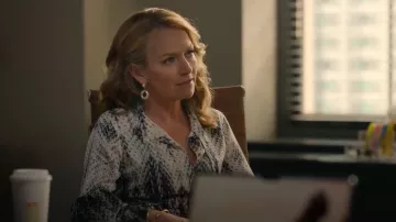 Roberto Cavalli RPitned Blouse worn by Lorna Crane (Becki Newton) as seen in The Lincoln Lawyer(S04E05)