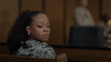 Oscar De La Renta Pearl Rhinestone Ear Cuff & Earring Set worn by Izzy Letts (Jazz Raycole) as seen in The Lincoln Lawyer(S04E09)