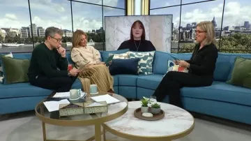 Reiss Eva Pleated Midi Skirt worn by Cat Deeley as seen in This Morning on January 2026